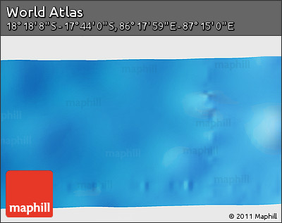 Physical 3D Map of the Area around 18° 1' 4" S, 86° 46' 30" E