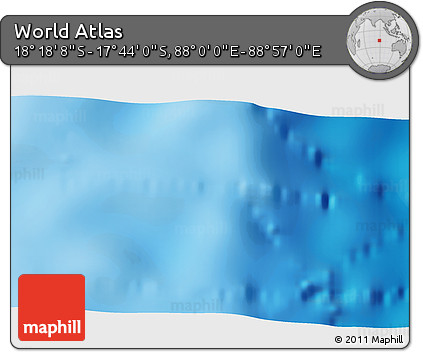 Shaded Relief 3D Map of the Area around 18° 1' 4" S, 88° 28' 29" E