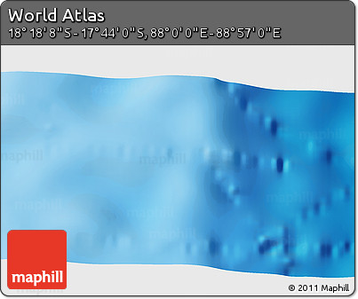 Shaded Relief 3D Map of the Area around 18° 1' 4" S, 88° 28' 29" E