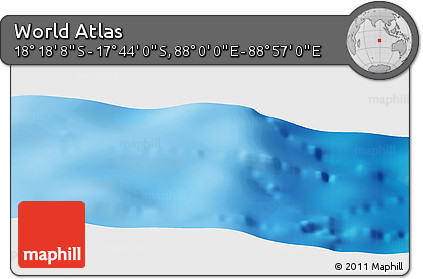 Physical Panoramic Map of the Area around 18° 1' 4" S, 88° 28' 29" E