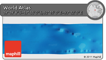 Physical Panoramic Map of the Area around 18° 1' 4" S, 92° 43' 29" E