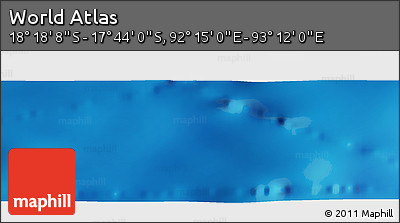 Physical Panoramic Map of the Area around 18° 1' 4" S, 92° 43' 29" E