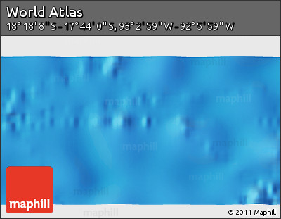 Physical 3D Map of the Area around 18° 1' 4" S, 92° 34' 29" W