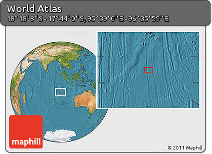 Satellite Location Map of the Area around 18° 1' 4" S, 96° 7' 30" E