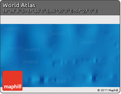 Shaded Relief 3D Map of the Area around 18° 1' 4" S, 96° 58' 29" E