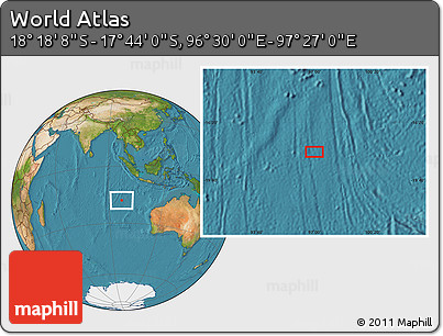 Satellite Location Map of the Area around 18° 1' 4" S, 96° 58' 29" E