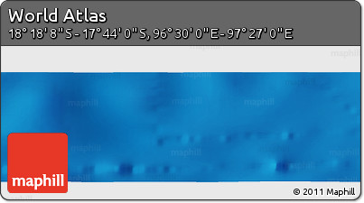Physical Panoramic Map of the Area around 18° 1' 4" S, 96° 58' 29" E