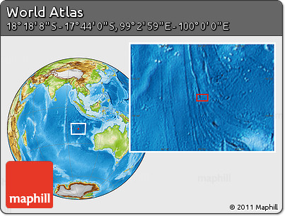 Physical Location Map of the Area around 18° 1' 4" S, 99° 31' 30" E