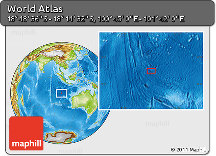 Physical Location Map of the Area around 18° 31' 34" S, 101° 13' 29" E