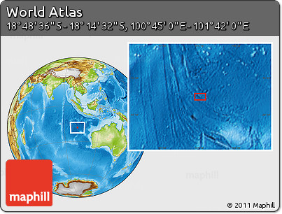 Physical Location Map of the Area around 18° 31' 34" S, 101° 13' 29" E