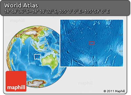 Physical Location Map of the Area around 18° 31' 34" S, 105° 28' 29" E