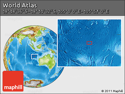 Physical Location Map of the Area around 18° 31' 34" S, 105° 28' 29" E
