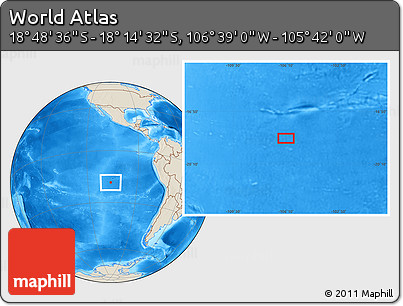 Shaded Relief Location Map of the Area around 18° 31' 34" S, 106° 10' 30" W