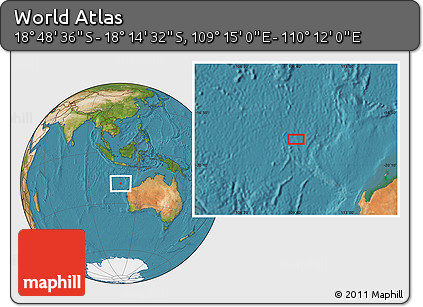 Satellite Location Map of the Area around 18° 31' 34" S, 109° 43' 29" E
