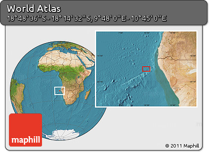 Satellite Location Map of the Area around 18° 31' 34" S, 10° 16' 30" E