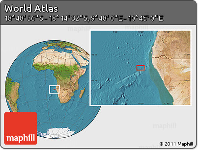 Satellite Location Map of the Area around 18° 31' 34" S, 10° 16' 30" E