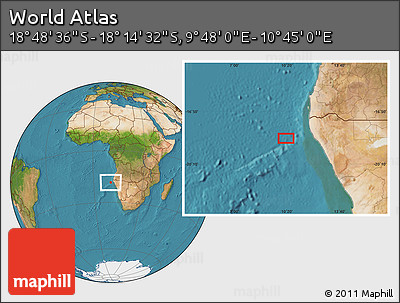 Satellite Location Map of the Area around 18° 31' 34" S, 10° 16' 30" E