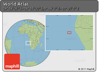 Savanna Style Location Map of the Area around 18° 31' 34" S, 10° 16' 30" E