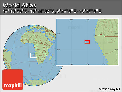 Savanna Style Location Map of the Area around 18° 31' 34" S, 10° 16' 30" E