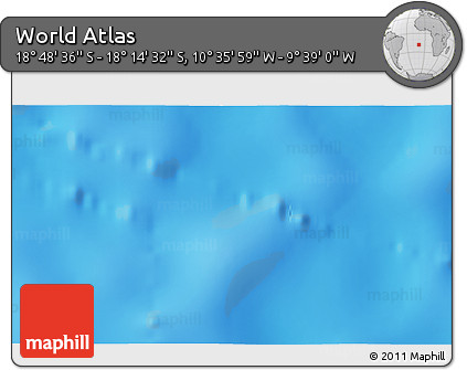 Physical 3D Map of the Area around 18° 31' 34" S, 10° 7' 30" W