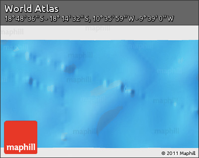 Physical 3D Map of the Area around 18° 31' 34" S, 10° 7' 30" W