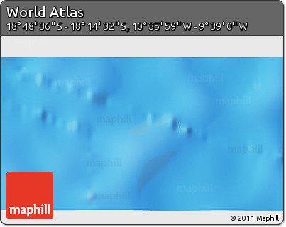 Physical 3D Map of the Area around 18° 31' 34" S, 10° 7' 30" W