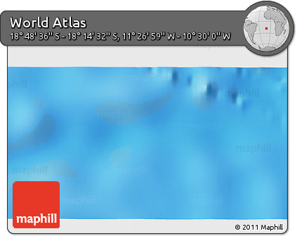 Physical 3D Map of the Area around 18° 31' 34" S, 10° 58' 29" W