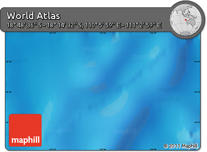 Physical Map of the Area around 18° 31' 34" S, 110° 34' 29" E