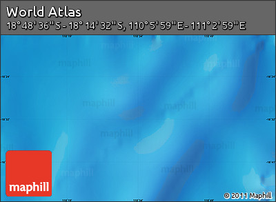 Physical Map of the Area around 18° 31' 34" S, 110° 34' 29" E