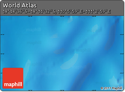 Physical Map of the Area around 18° 31' 34" S, 110° 34' 29" E
