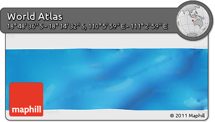Physical Panoramic Map of the Area around 18° 31' 34" S, 110° 34' 29" E