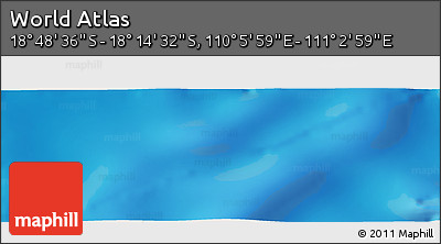 Physical Panoramic Map of the Area around 18° 31' 34" S, 110° 34' 29" E