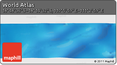 Physical Panoramic Map of the Area around 18° 31' 34" S, 110° 34' 29" E