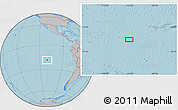Gray Location Map of the area around 18° 31' 34" S, 110° 25' 30" W, hill shading