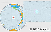 Political Location Map of the area around 18° 31' 34" S, 110° 25' 30" W