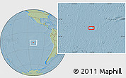 Savanna Style Location Map of the area around 18° 31' 34" S, 110° 25' 30" W, hill shading