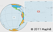 Political Location Map of the area around 18° 31' 34" S, 111° 16' 30" W