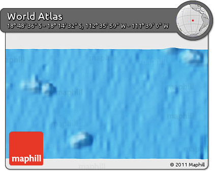 Physical 3D Map of the Area around 18° 31' 34" S, 112° 7' 30" W