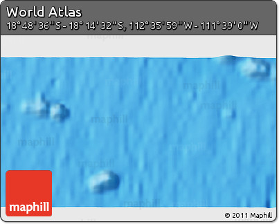 Physical 3D Map of the Area around 18° 31' 34" S, 112° 7' 30" W