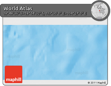 Physical 3D Map of the Area around 18° 31' 34" S, 113° 58' 29" E