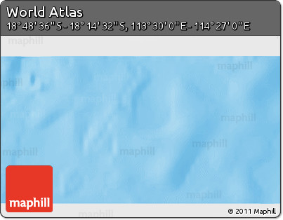 Physical 3D Map of the Area around 18° 31' 34" S, 113° 58' 29" E