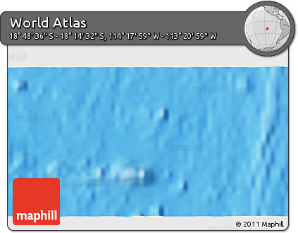 Physical 3D Map of the Area around 18° 31' 34" S, 113° 49' 29" W
