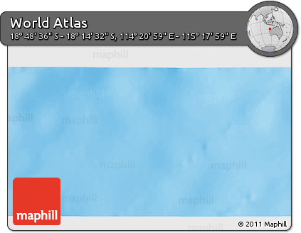 Physical 3D Map of the Area around 18° 31' 34" S, 114° 49' 29" E