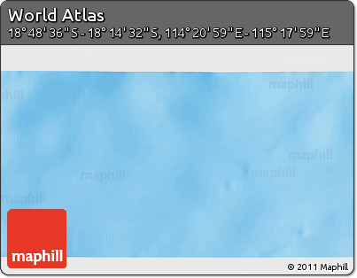 Physical 3D Map of the Area around 18° 31' 34" S, 114° 49' 29" E