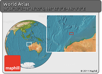 Satellite Location Map of the Area around 18° 31' 34" S, 115° 40' 30" E