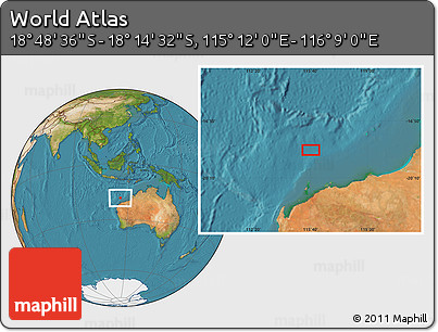 Satellite Location Map of the Area around 18° 31' 34" S, 115° 40' 30" E