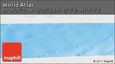 Physical Panoramic Map of the Area around 18° 31' 34" S, 115° 40' 30" E