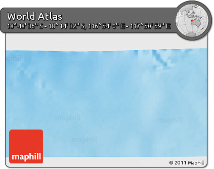 Physical 3D Map of the Area around 18° 31' 34" S, 117° 22' 30" E