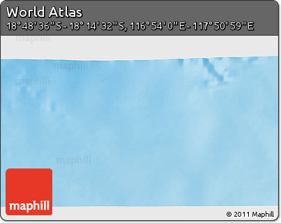 Physical 3D Map of the Area around 18° 31' 34" S, 117° 22' 30" E