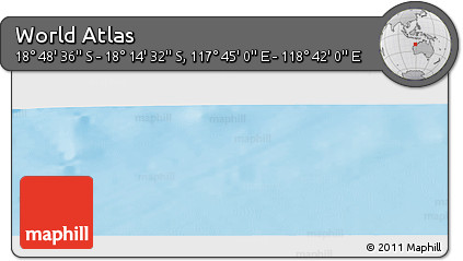 Physical Panoramic Map of the Area around 18° 31' 34" S, 118° 13' 29" E